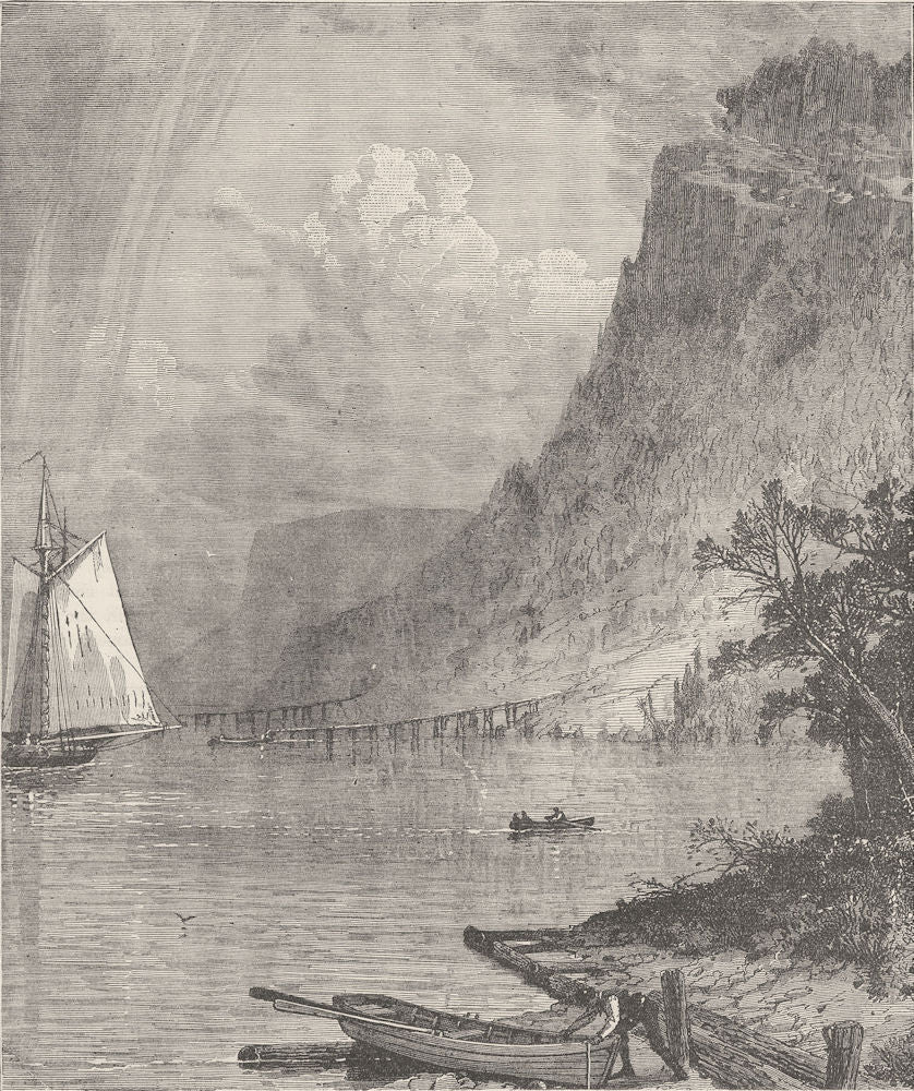 NEW YORK. American River scenery. Hudson c1880 old antique print picture